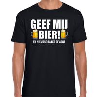 Geef mij bier en niemand raakt gewond drank fun t-shirt zwart voor heren 2XL  -