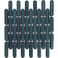Tegelsample: The Mosaic Factory Sevilla ovale vinger mozaïek tegels 30x30 azuurblauw