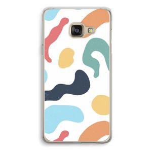 Memphis Shapes Blue: Samsung A3 (2017) Transparant Hoesje
