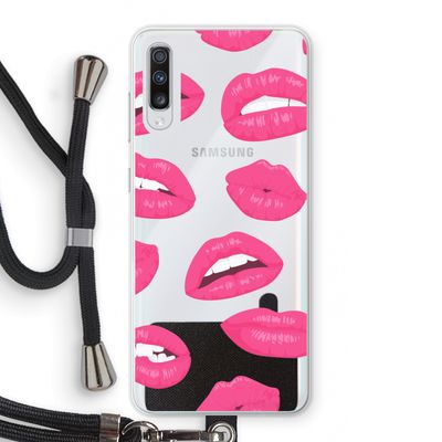 Bite my lip: Samsung Galaxy A70 Transparant Hoesje met koord