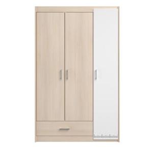 Kledingkast Charly 3-deurs - acaciakleur - 180x112x52 cm - Leen Bakker