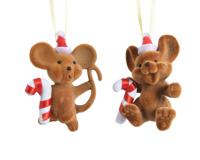 Muis plastic l7b4h9 cm bruin a2 kerst - Decoris