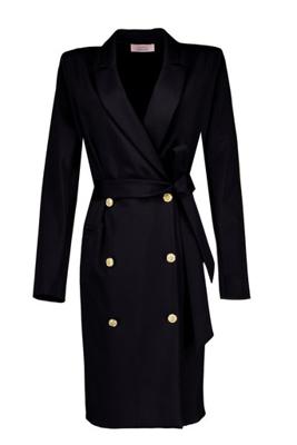 Bo shiny bonded dress - black - 13464