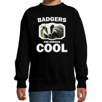 Dieren das sweater zwart kinderen - badgers are cool trui jongens en meisjes