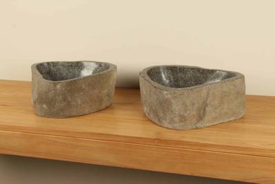 Doppelwaschbecken Flussstein RS080301AB, 39x32x15 cm Doppelwaschbecken Flussstein RS080301AB, 39x32x15 cm