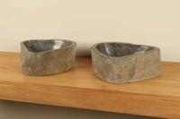 Doppelwaschbecken Flussstein RS080301AB, 39x32x15 cm Doppelwaschbecken Flussstein RS080301AB, 39x32x15 cm