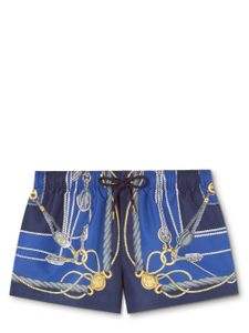 Versace short de bain à imprimé Nautical - Bleu