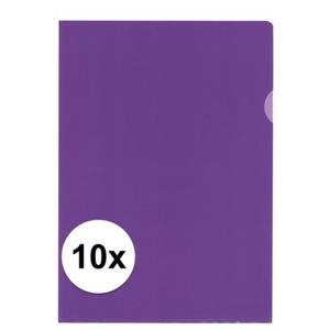 10x stuks documenten Insteekmapjes - paars - A4 formaat - 21 x 30 cm - Kantoorartikelen