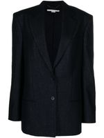 Stella McCartney blazer boutonné à détails en lurex - Bleu