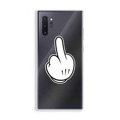 Middle finger black: Samsung Galaxy Note 10 Plus Transparant Hoesje