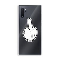 Middle finger black: Samsung Galaxy Note 10 Plus Transparant Hoesje