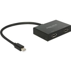 DeLOCK 87695 video kabel adapter 0,3 m Mini DisplayPort 2 x DisplayPort Zwart