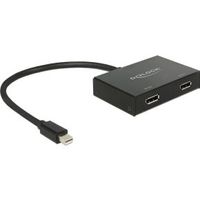DeLOCK 87695 video kabel adapter 0,3 m Mini DisplayPort 2 x DisplayPort Zwart - thumbnail