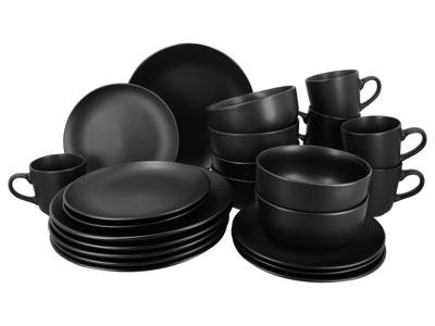 SILVERCREST Serviesset 24-delig (Zwart)