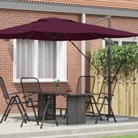 VidaXL Roma parasol rood 286 x 284 x 265 cm aluminium en polyester