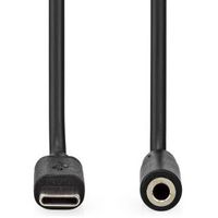 USB-C© Adapter | USB 2.0 | USB-C© Male | 3,5 mm Female | 1.00 m | Rond | Vernikkeld | PVC | Zwar