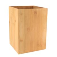 Badkamer prullenbak - 7.5L - licht bruin - bamboe - 26 cm