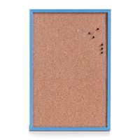 Zeller prikbord incl. punaises - 40 x 60 cm - blauw - kurk   -