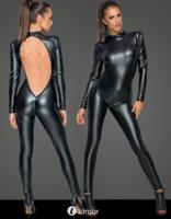 * NOIR handmade Wetlook catsuit met laag uitgesneden rugpartij (XL) - thumbnail