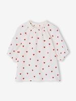 Blouse voor meisjes van katoengaas ecru