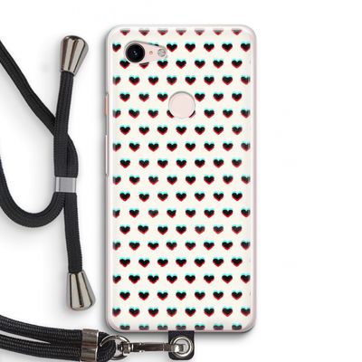 Hartjes: Pixel 3 Transparant Hoesje met koord