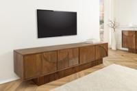 Massief houten TV Lowboard ART DECO 200cm Bruin Gerookt Mangohout 3D Front - 45479