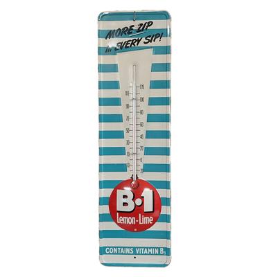 B1 Lemon-Lime Vintage Tin Thermometer