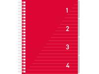 4 in 1 Schrijfblok A5, gelinieerd Rood