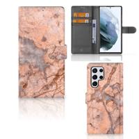 Samsung Galaxy S22 Ultra | Bookcase | Marmer Oranje