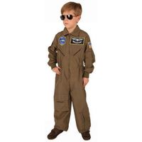 Bruine piloten kostuum voor jongens 152  - - thumbnail
