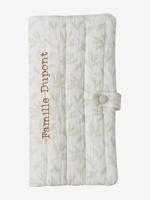 Hoes van katoenen gaas voor familiealbum beige, bedrukt