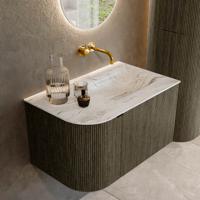 Badmeubel Mondiaz Kurve-Dlux | 75 cm cm | Meubelkleur Shadow | Wastafelkleur Glace | Solid surface | Wasbak rechter zijde spoelbak | Zonder kraangat(en) Badmeubel Mondiaz Kurve-Dlux | 75 cm cm | Meubelkleur Shadow | Wastafelkleur Glace | Solid surface | Wasbak rechter zijde spoelbak | Zonder kraangat(en)