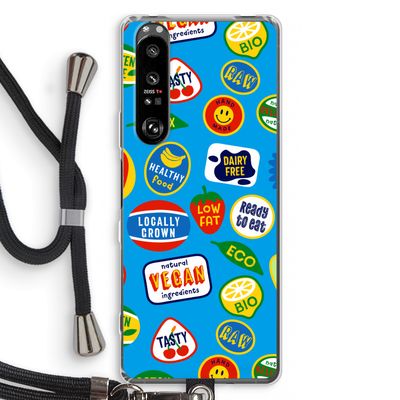 Fruitsticker: Sony Xperia 1 III Transparant Hoesje met koord