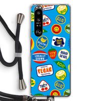 Fruitsticker: Sony Xperia 1 III Transparant Hoesje met koord