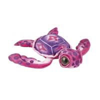 Pluche zeeschildpad knuffel - roze - groot formaat van 27 cm