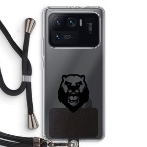 Angry Bear (black): Xiaomi Mi 11 Ultra Transparant Hoesje met koord