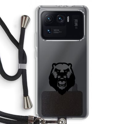 Angry Bear (black): Xiaomi Mi 11 Ultra Transparant Hoesje met koord