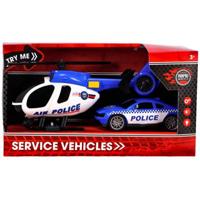 Rapid Wheels politievoertuigenset helicopter en auto met licht en geluid en frictie