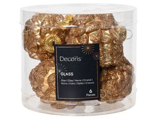 denappel glas d5h7 cm gmbr ass 6st kerst - Decoris