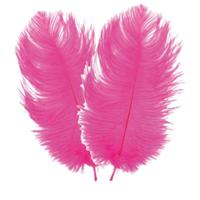 Struisvogelveren/sierveren - 4x - fuchsia - 30-35 cm - decoratie/hobbymateriaal