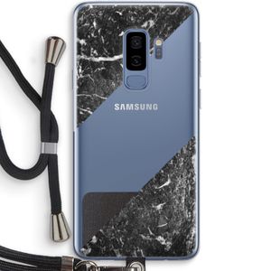Zwart marmer: Samsung Galaxy S9 Plus Transparant Hoesje met koord