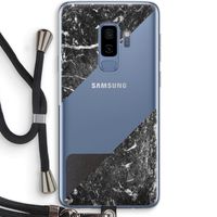 Zwart marmer: Samsung Galaxy S9 Plus Transparant Hoesje met koord