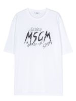 MSGM Kids t-shirt à logo imprimé - Blanc