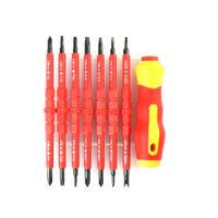 7 in 1 Bit Isolatie Multifunctionele Repair Tool Schroevendraaier Set (Rood)