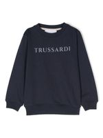 TRUSSARDI JUNIOR sweat en coton à logo imprimé - Bleu