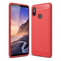 Geborsteld textuur Carbon Fiber schokbestendig TPU Case voor Xiaomi mi Max 3 (rood)