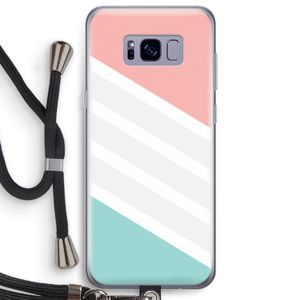 Strepen pastel: Samsung Galaxy S8 Plus Transparant Hoesje met koord