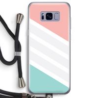 Strepen pastel: Samsung Galaxy S8 Plus Transparant Hoesje met koord Strepen pastel: Samsung Galaxy S8 Plus Transparant Hoesje met koord