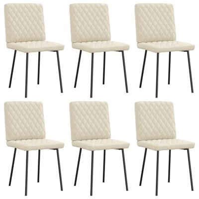 Eetkamerstoelen 6 st kunstleer crèmekleurig
