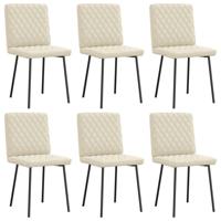 Eetkamerstoelen 6 st kunstleer crèmekleurig